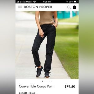 NWT Boston Proper Grey Cargo Pants Women’s Size 8